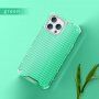 Husă rezistentă, strălucitoare cu grilă verticală pentru iPhone 13 Pro Max - verde