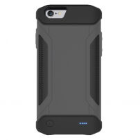 Carcasă rezistentă de protecţie, cu baterie 4000 mAh, pentru iPhone SE (2020/2022) / 8 / 7 / 6S / 6 - gri