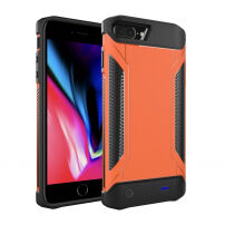 Carcasă rezistentă de protecţie, cu baterie 4000mAh, pentru iPhone 6 Plus / 6S Plus / 7 Plus / 8 Plus - portocaliu