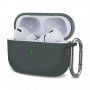 Husă de protecție din silicon cu carabină pentru AirPods Pro 2 (2022) cu conector Lightning - gri închis