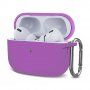 Husă de protecție din silicon cu carabină pentru AirPods Pro 2 (2022) cu conector Lightning - violet