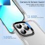 Husă rezistentă, transparentă Armor pentru iPhone 14 Plus - albastru