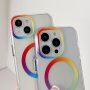 Husă transparentă cu MagSafe pentru iPhone 14 Pro Max - curcubeu