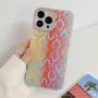Husă cu modelul pielii de șarpe pentru iPhone 14 Pro Max - roșu-galben