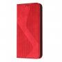 Carcasă flip din piele cu model pentru iPhone 14 - roșu