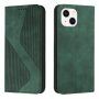 Carcasă flip din piele cu model pentru iPhone 14 - verde închis