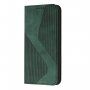 Carcasă flip din piele cu model pentru iPhone 14 - verde închis