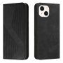 Carcasă flip din piele cu model pentru iPhone 14 - negru