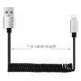 Cablu retractabil de încărcare şi sincronizare, pentru iPhone / iPad / iPod - 30-100cm - negru