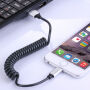 Cablu retractabil de încărcare şi sincronizare, pentru iPhone / iPad / iPod - 30-100cm - negru