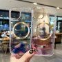 Husă transparentă cu modelul acuarelor cu MagSafe pentru iPhone 14 Pro Max - roșu