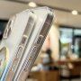 Husă transparentă cu modelul acuarelor cu MagSafe pentru iPhone 14 Pro Max - roz