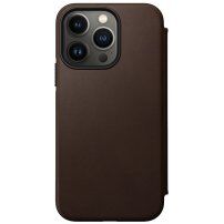 Nomad Leather Folio carcasă flip cu MagSafe pentru iPhone 14 Pro Max - maro