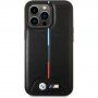 BMW M Tricolor Stripe husă pentru iPhone 14 Pro Max - negru
