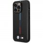 BMW M Tricolor Stripe husă pentru iPhone 14 Pro Max - negru