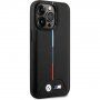 BMW M Tricolor Stripe husă pentru iPhone 14 Pro Max - negru