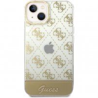 Guess Peony Glitter Script Logo husă pentru iPhone 14 - auriu