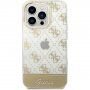 Guess Peony Glitter Script Logo husă pentru iPhone 14 Pro - auriu