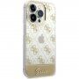 Guess Peony Glitter Script Logo husă pentru iPhone 14 Pro - auriu