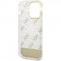 Guess Peony Glitter Script Logo husă pentru iPhone 14 Pro - auriu
