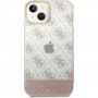Guess Peony Glitter Script Logo husă pentru iPhone 14 - roz