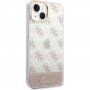 Guess Peony Glitter Script Logo husă pentru iPhone 14 - roz