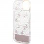 Guess Peony Glitter Script Logo husă pentru iPhone 14 - roz