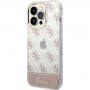Guess Peony Glitter Script Logo husă pentru iPhone 14 Pro Max - roz