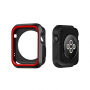 Carcasă de protecţie, din silicon, pentru Apple Watch 38mm - negru - roşu