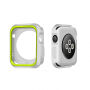 Carcasă de protecţie, din silicon, pentru Apple Watch 38mm - alb - verde