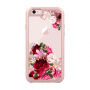 Carcasă de protecţie, cu partea din spate transparentă, pentru Apple iPhone 6 / 6S - roz cu flori