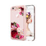 Carcasă de protecţie, cu partea din spate transparentă, pentru Apple iPhone 6 / 6S - roz cu flori