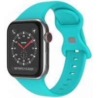 Curea din silicon cu cataramă fluture pentru Apple Watch 42mm / 41mm / 40mm / 38mm - turcoaz