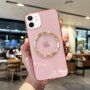 Husă transparentă, strălucitoare cu MagSafe pentru iPhone 11 - roz