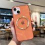 Husă transparentă, strălucitoare cu MagSafe pentru iPhone 13 mini - roșu