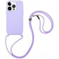 Husă din silicon cu șnur pentru iPhone 13 Pro - violet