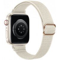 Curea din nailon subțire cu cataramă glisantă pentru Apple Watch 42mm / 41mm / 40mm / 38mm - crem