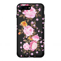 Carcasă super rezistentă, pentru Apple iPhone 7 Plus / 8 Plus - negru cu flori