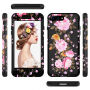Carcasă super rezistentă, pentru Apple iPhone 7 Plus / 8 Plus - negru cu flori