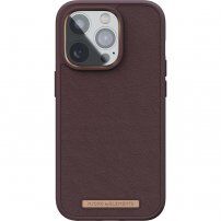 NJORD husă piele pentru iPhone 14 Pro - maro închis