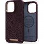 NJORD husă din piele de somon cu MagSafe pentru iPhone 14 Pro Max - violet
