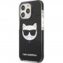 Karl Lagerfeld Choupette Head husă pentru iPhone 13 Pro Max - negru