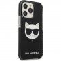 Karl Lagerfeld Choupette Head husă pentru iPhone 13 Pro Max - negru