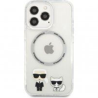 Karl Lagerfeld Karl and Choupette husă cu MagSafe pentru iPhone 13 Pro Max - transparent