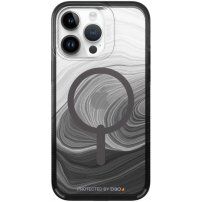 GEAR4 D3O Milan Snap Black Swirl husă transparentă cu MagSafe pentru iPhone 14 Pro Max - negru
