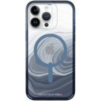 GEAR4 D3O Milan Snap Blue Swirl husă transparentă cu MagSafe pentru iPhone 14 Pro Max - albastru