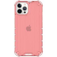 Husă rezistentă, strălucitoare cu grilă verticală pentru iPhone 12 Pro Max - roșu