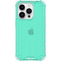 Husă rezistentă, strălucitoare cu grilă verticală pentru iPhone 13 Pro Max - verde