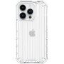 Husă rezistentă, strălucitoare cu grilă verticală pentru iPhone 14 Pro Max - transparent