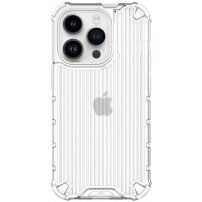 Husă rezistentă, strălucitoare cu grilă verticală pentru iPhone 14 Pro Max - transparent